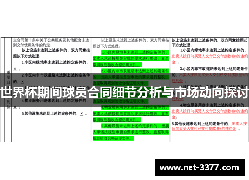世界杯期间球员合同细节分析与市场动向探讨