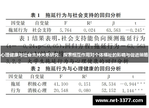 心理健康与社会支持关系研究：探索相互作用对个体福祉的影响与促进策略