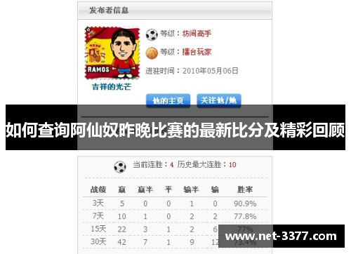 如何查询阿仙奴昨晚比赛的最新比分及精彩回顾 如何查询阿仙奴昨晚比赛的最新比分及精彩回顾