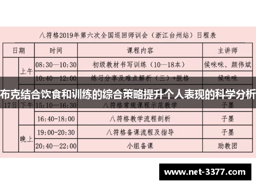布克结合饮食和训练的综合策略提升个人表现的科学分析